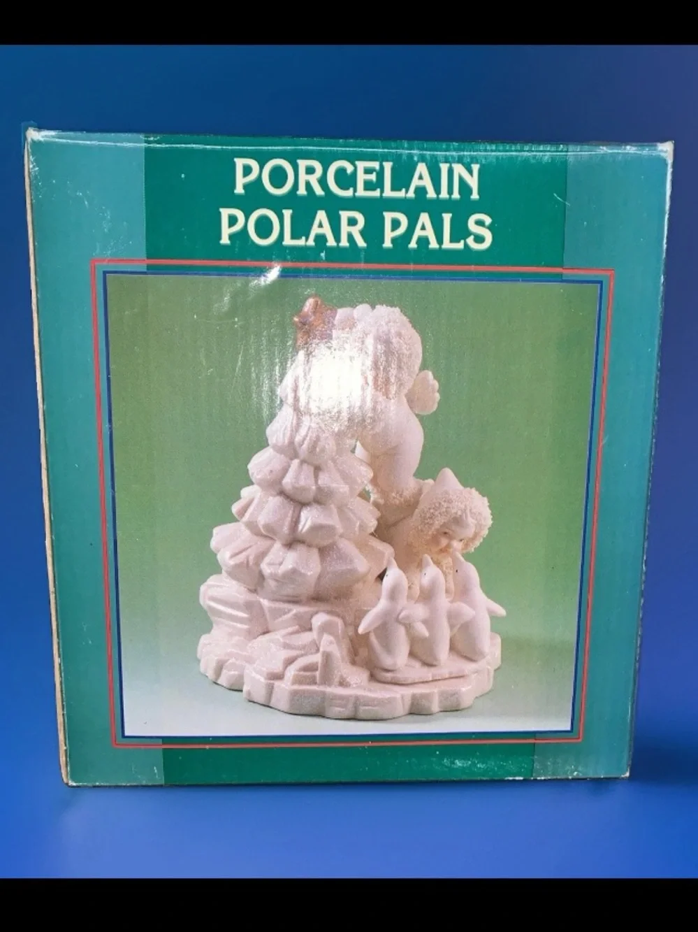 Vintage Porcelain Polar Pals Snowbabies Christmas Tree Penguins Figurine. NWT!
